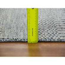 Load image into Gallery viewer, 2&#39;6&quot;x16&#39; Pastel Gray, Hand Knotted, Tone On Tone, Modern Grass Design, Organic Wool, Undyed, Xl Runner Oriental Rug FWR478224
