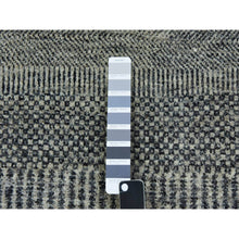 Load image into Gallery viewer, 2&#39;6&quot;x10&#39; Pastel Gray, Tone On Tone, Hand Knotted, Modern Undyed 100% Wool Grass Design, Runner Oriental Rug FWR478230