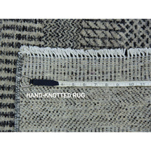 Load image into Gallery viewer, 2&#39;6&quot;x5&#39;10&quot; Dove And Onyx Gray, Hand Knotted, Undyed Modern Grass 100% Wool Design, Tone On Tone, Oriental Runner Rug FWR478242