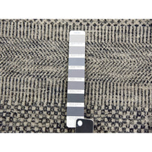 Load image into Gallery viewer, 2&#39;6&quot;x5&#39;10&quot; Frost Gray, Tone on Tone, Modern Pure Undyed Wool Grass Design, Hand Knotted, Runner Oriental Rug FWR478248