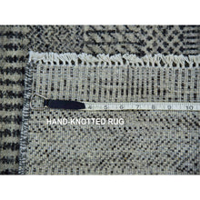Load image into Gallery viewer, 2&#39;6&quot;x5&#39;10&quot; Frost Gray, Tone on Tone, Modern Pure Undyed Wool Grass Design, Hand Knotted, Runner Oriental Rug FWR478248
