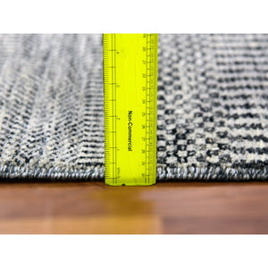 2'x3'2" Gentle Gray, Modern Hand Knotted Grass Design, Tone on Tone, Undyed 100% Wool, Mat Oriental Rug FWR478260