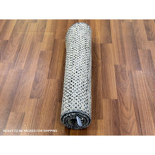 Load image into Gallery viewer, 2&#39;x3&#39;2&quot; Gentle Gray, Modern Hand Knotted Grass Design, Tone On Tone, Undyed 100% Wool, Mat Oriental Rug FWR478260