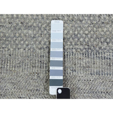 Load image into Gallery viewer, 14&#39;x18&#39;3&quot; Electric Gray, Modern Hand Knotted Grass Design, Tone On Tone Undyed Pure Wool, Oversized Oriental Rug FWR478266