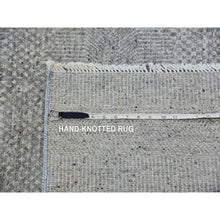 Load image into Gallery viewer, 14&#39;x18&#39;3&quot; Electric Gray, Modern Hand Knotted Grass Design, Tone On Tone Undyed Pure Wool, Oversized Oriental Rug FWR478266