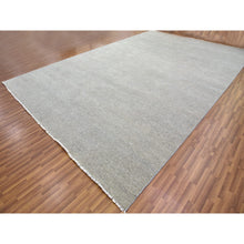 Load image into Gallery viewer, 11&#39;10&quot;x18&#39; Oxford And Solid Gray, Modern 100% Undyed Wool Grass Design, Hand Knotted Tone On Tone, Oriental Oversized Rug FWR478272