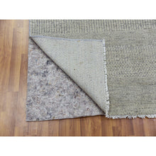 Load image into Gallery viewer, 6&#39;x6&#39; Goose And Cadet Gray, 100% Undyed Wool Hand Knotted, Tone On Tone, Modern Grass Design, Square Oriental Rug FWR478290