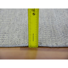 Load image into Gallery viewer, 6&#39;x6&#39; Goose and Cadet Gray, 100% Undyed Wool Hand Knotted, Tone on Tone, Modern Grass Design, Square Oriental Rug FWR478290