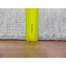 Load image into Gallery viewer, 4&#39;x10&#39;6&quot; Spanish Gray, Hand Knotted Organic Undyed Wool, Modern Grass Design, Tone On Tone, Wide Runner Oriental Rug FWR478302
