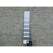 Load image into Gallery viewer, 2&#39;7&quot;x32&#39;1&quot; Silver Chalice with Mix Of Moon Mist Gray, Modern Grass Design, Tone on Tone, Organic Undyed Wool, Hand Knotted, XL Runner Oriental Rug FWR478308