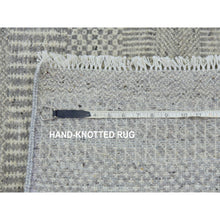 Load image into Gallery viewer, 2&#39;6&quot;x21&#39;8&quot; Castor with Dark Gray, Natural Undyed Wool, Modern Grass Design, Hand Knotted, Tone on Tone, Oriental XL Runner Rug FWR478326