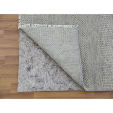 Load image into Gallery viewer, 2&#39;5&quot;x18&#39;6&quot; Scorpion Gray, Organic Undyed Wool, Tone On Tone, Modern Grass Design, Hand Knotted, Xl Runner Oriental Rug FWR478338