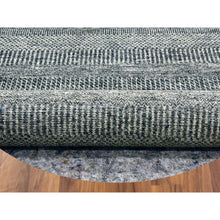 Load image into Gallery viewer, 10&#39;x10&#39; Neutral And Anchor Gray, Tone On Tone, Undyed 100% Wool, Hand Knotted Modern Grass Design, Round Oriental Rug FWR478368