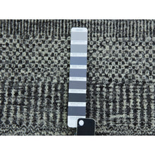 Load image into Gallery viewer, 10&#39;x10&#39; Neutral And Anchor Gray, Tone On Tone, Undyed 100% Wool, Hand Knotted Modern Grass Design, Round Oriental Rug FWR478368
