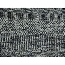 Load image into Gallery viewer, 10&#39;x10&#39; Neutral And Anchor Gray, Tone On Tone, Undyed 100% Wool, Hand Knotted Modern Grass Design, Round Oriental Rug FWR478368