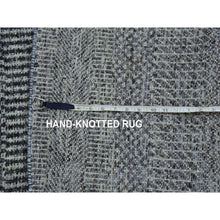 Load image into Gallery viewer, 10&#39;x10&#39; Neutral And Anchor Gray, Tone On Tone, Undyed 100% Wool, Hand Knotted Modern Grass Design, Round Oriental Rug FWR478368