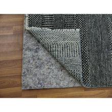 Load image into Gallery viewer, 2&#39;7&quot;x26&#39;2&quot; Pantone Gray, Hand Knotted Tone On Tone, Undyed 100% Wool, Xl Runner Grass Design, Oriental Rug FWR478386