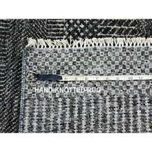 Load image into Gallery viewer, 2&#39;7&quot;x26&#39;2&quot; Pantone Gray, Hand Knotted Tone On Tone, Undyed 100% Wool, Xl Runner Grass Design, Oriental Rug FWR478386