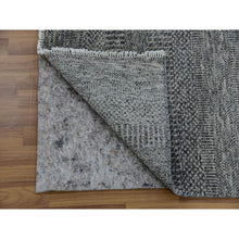 Load image into Gallery viewer, 2&#39;7&quot;x15&#39;10&quot; Steeple Gray, Modern Pure Undyed Wool Grass Design, Tone On Tone, Xl Runner Hand Knotted Oriental Rug FWR478398
