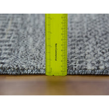 Load image into Gallery viewer, 2&#39;7&quot;x15&#39;10&quot; Steeple Gray, Modern Pure Undyed Wool Grass Design, Tone On Tone, Xl Runner Hand Knotted Oriental Rug FWR478398