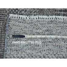 Load image into Gallery viewer, 2&#39;7&quot;x15&#39;10&quot; Steeple Gray, Modern Pure Undyed Wool Grass Design, Tone On Tone, Xl Runner Hand Knotted Oriental Rug FWR478398