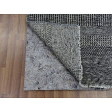 Load image into Gallery viewer, 2&#39;7&quot;x11&#39;8&quot; Flint Gray, Modern Hand Knotted Grass Design, 100% Undyed Wool, Tone on Tone, Runner Oriental Rug FWR478410