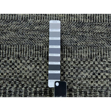 Load image into Gallery viewer, 2&#39;7&quot;x11&#39;8&quot; Flint Gray, Modern Hand Knotted Grass Design, 100% Undyed Wool, Tone on Tone, Runner Oriental Rug FWR478410