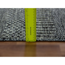 Load image into Gallery viewer, 2&#39;7&quot;x11&#39;8&quot; Flint Gray, Modern Hand Knotted Grass Design, 100% Undyed Wool, Tone on Tone, Runner Oriental Rug FWR478410