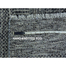 Load image into Gallery viewer, 2&#39;5&quot;x32&#39;3&quot; Oyster Mushroom Gray, Hand Knotted, Undyed 100% Wool, Modern Grass Design, Tone On Tone, Oriental Xl Runner Rug FWR478416