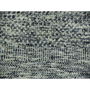 12'2"x15'4" Gentle Gray, Hand Knotted Tone On Tone, Modern Grass Design, Soft Natural Undyed Wool, Oversized Oriental Rug FWR478422