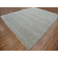 Load image into Gallery viewer, 12&#39;2x15&#39;4&quot; Ice Cube Gray, Pure Undyed Wool Modern Grass Tone On Tone Design, Oversized Hand Knotted Oriental Rug FWR478428