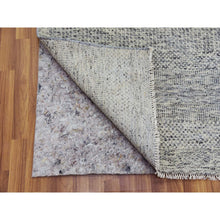 Load image into Gallery viewer, 12&#39;2x15&#39;4&quot; Ice Cube Gray, Pure Undyed Wool Modern Grass Tone On Tone Design, Oversized Hand Knotted Oriental Rug FWR478428