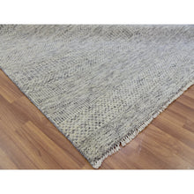 Load image into Gallery viewer, 12&#39;2x15&#39;4&quot; Ice Cube Gray, Pure Undyed Wool Modern Grass Tone On Tone Design, Oversized Hand Knotted Oriental Rug FWR478428