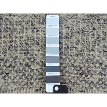 Load image into Gallery viewer, 12&#39;2x15&#39;4&quot; Ice Cube Gray, Pure Undyed Wool Modern Grass Tone On Tone Design, Oversized Hand Knotted Oriental Rug FWR478428