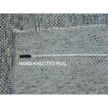 Load image into Gallery viewer, 12&#39;2x15&#39;4&quot; Ice Cube Gray, Pure Undyed Wool Modern Grass Tone On Tone Design, Oversized Hand Knotted Oriental Rug FWR478428