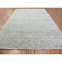 Load image into Gallery viewer, 10&#39;x13&#39;10&quot; Vintage Gray, Soft Natural Undyed Wool, Modern Grass Design, Tone On Tone,  Hand Knotted, Oriental Rug FWR478434