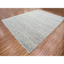 Load image into Gallery viewer, 10&#39;x13&#39;10&quot; Vintage Gray, Soft Natural Undyed Wool, Modern Grass Design, Tone On Tone,  Hand Knotted, Oriental Rug FWR478434