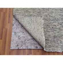 Load image into Gallery viewer, 10&#39;x13&#39;10&quot; Vintage Gray, Soft Natural Undyed Wool, Modern Grass Design, Tone On Tone,  Hand Knotted, Oriental Rug FWR478434