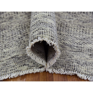 10'x13'10" Vintage Gray, Soft Natural Undyed Wool, Modern Grass Design, Tone On Tone,  Hand Knotted, Oriental Rug FWR478434