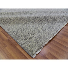 Load image into Gallery viewer, 10&#39;x13&#39;10&quot; Vintage Gray, Soft Natural Undyed Wool, Modern Grass Design, Tone On Tone,  Hand Knotted, Oriental Rug FWR478434