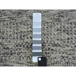 10'x13'10" Vintage Gray, Soft Natural Undyed Wool, Modern Grass Design, Tone On Tone,  Hand Knotted, Oriental Rug FWR478434
