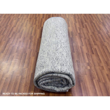 Load image into Gallery viewer, 10&#39;x13&#39;10&quot; Vintage Gray, Soft Natural Undyed Wool, Modern Grass Design, Tone On Tone,  Hand Knotted, Oriental Rug FWR478434
