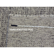 Load image into Gallery viewer, 10&#39;x13&#39;10&quot; Vintage Gray, Soft Natural Undyed Wool, Modern Grass Design, Tone On Tone,  Hand Knotted, Oriental Rug FWR478434