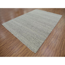 Load image into Gallery viewer, 9&#39;x12&#39;4&quot; Laid Back Gray, Modern Grass Design, Tone On Tone, Organic Undyed Wool, Hand Knotted, Oriental Rug FWR478446