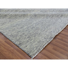 Load image into Gallery viewer, 9&#39;x12&#39;4&quot; Laid Back Gray, Modern Grass Design, Tone On Tone, Organic Undyed Wool, Hand Knotted, Oriental Rug FWR478446