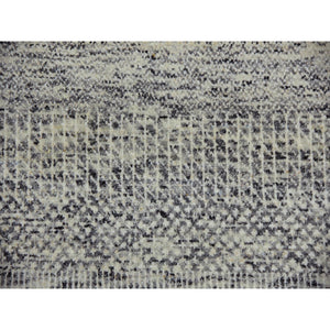 9'x12'4" Laid Back Gray, Modern Grass Design, Tone On Tone, Organic Undyed Wool, Hand Knotted, Oriental Rug FWR478446