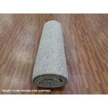 Load image into Gallery viewer, 9&#39;x12&#39;4&quot; Laid Back Gray, Modern Grass Design, Tone On Tone, Organic Undyed Wool, Hand Knotted, Oriental Rug FWR478446