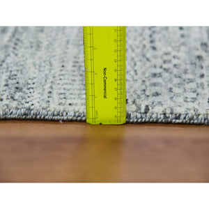3'x5'6" 100% Undyed Wool, Modern Hand Knotted Grass Design, Tone On Tone, Oriental Rug FWR478482