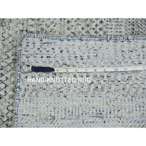3'x5'6" Dark Vanilla Brown, Rajasthan with All Over Leaf Design, Hand Knotted, Wool and Silk, Soft Pile, Thick and Plush, Oriental Rug FWR453774