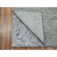 Load image into Gallery viewer, 3&#39;x5&#39;6&quot; Light Gray, Modern Grass Design, Tone On Tone, Undyed Pure Wool, Hand Knotted, Oriental Rug FWR478488
